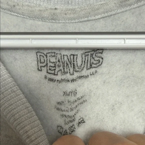 Peanuts Snoopy Woodstock Love Crewneck Sweatshirt Gray Pink Graphic Women’s XL - Picture 3 of 6